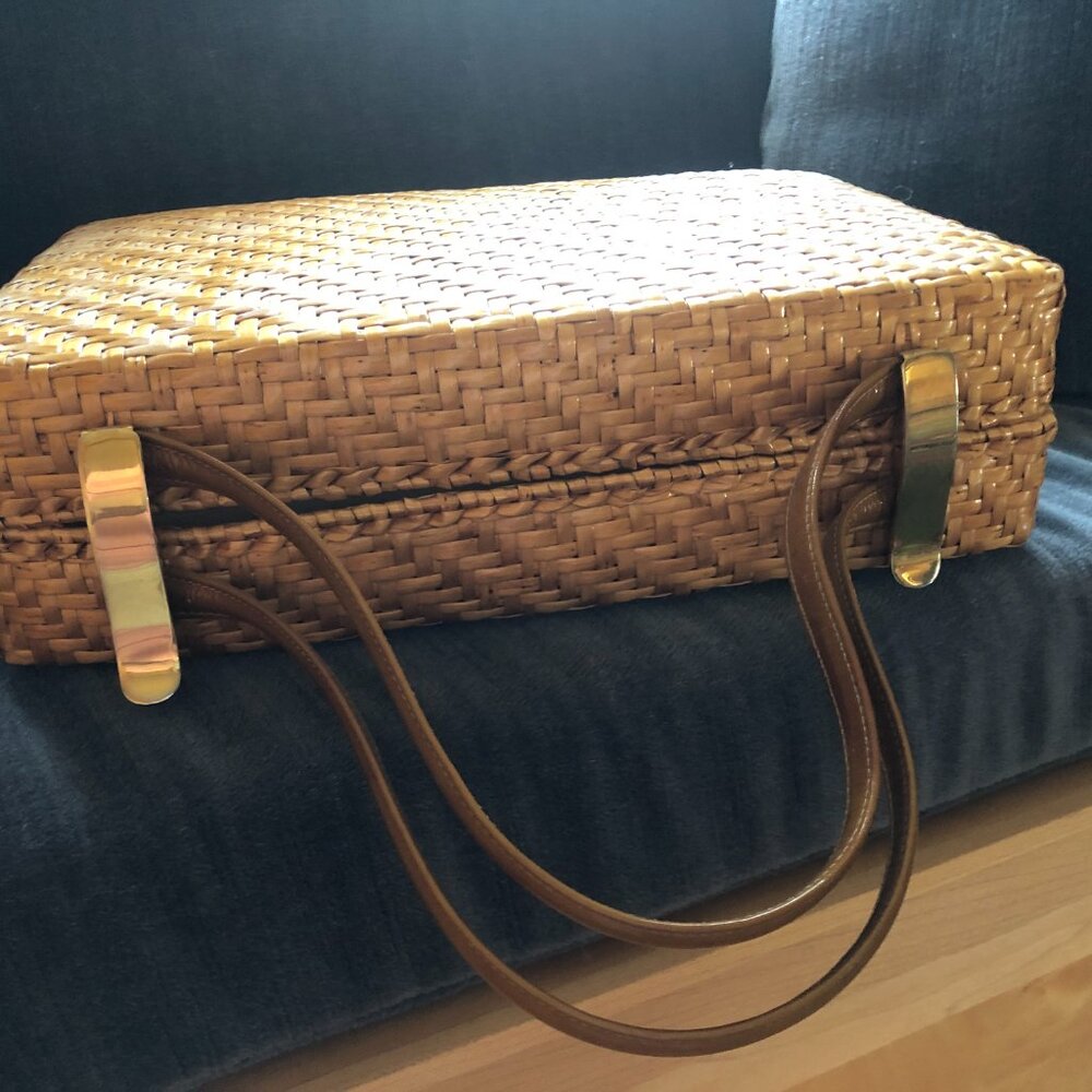 Vintage Rodo Wicker Handbag Rectangular 12x8inches - image 5